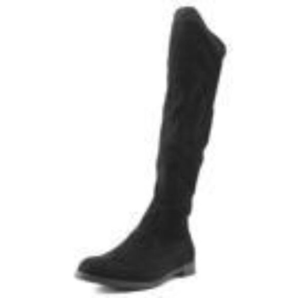 KENNETH COLE REACTION Black Wind-Y Over-The-Knee Boots - Picture 7 of 7